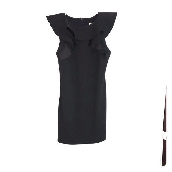 asos black ruffle dress